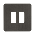 Knightsbridge Screwless Smoked Bronze 2G grid faceplate GDSF002SB