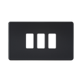 Knightsbridge Screwless Matt Black 3G grid faceplate GDSF003MB