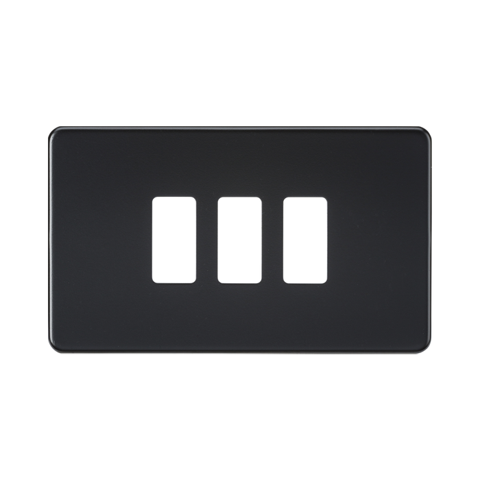 Knightsbridge Screwless Matt Black 3G grid faceplate GDSF003MB