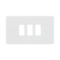 Knightsbridge Screwless Matt White 3G grid faceplate GDSF003MW