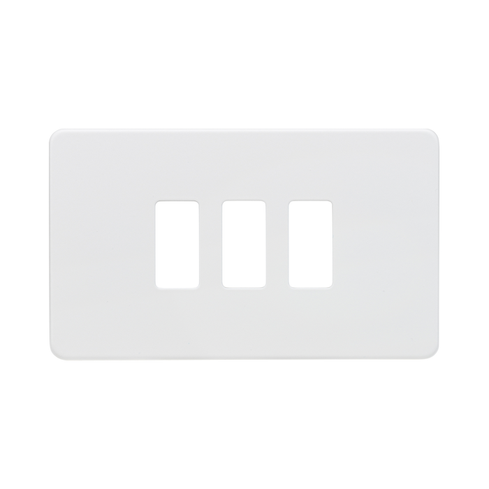 Knightsbridge Screwless Matt White 3G grid faceplate GDSF003MW