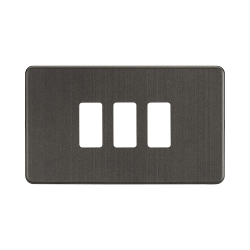 Knightsbridge Screwless Smoked Bronze 3G grid faceplate GDSF003SB