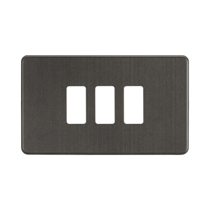 Knightsbridge Screwless Smoked Bronze 3G grid faceplate GDSF003SB