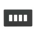 Knightsbridge Screwless Anthracite 4G grid faceplate GDSF004AT