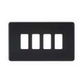Knightsbridge Screwless Matt Black 4G grid faceplate GDSF004MB