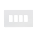 Knightsbridge Screwless Matt White 4G grid faceplate GDSF004MW