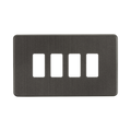Knightsbridge Screwless Smoked Bronze 4G grid faceplate GDSF004SB