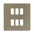 Knightsbridge Screwless Antique Brass 6G grid faceplate GDSF006AB