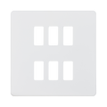 Knightsbridge Screwless Matt White 6G grid faceplate GDSF006MW