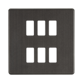Knightsbridge Screwless Smoked Bronze 6G grid faceplate GDSF006SB