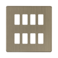 Knightsbridge Screwless Antique Brass 8G grid faceplate GDSF008AB