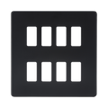 Knightsbridge Screwless Matt Black 8G grid faceplate GDSF008MB