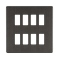 Knightsbridge Screwless Smoked Bronze 8G grid faceplate GDSF008SB