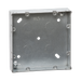 Metal electrical box with multiple mounting holes on a white background