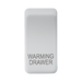 White rectangular object with 'Warming Drawer' engraving on a white background