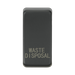 Rectangular anthracite waste disposal button on a white background