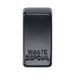 Rectangular black waste disposal button on a white background