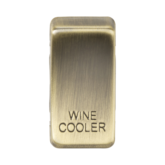 Brass rectangular wine cooler sign on a white background