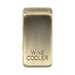 Brass rectangular wine cooler sign on a white background