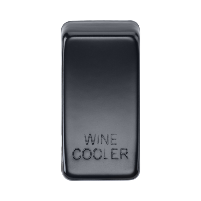Black rectangular wine cooler sign on a white background