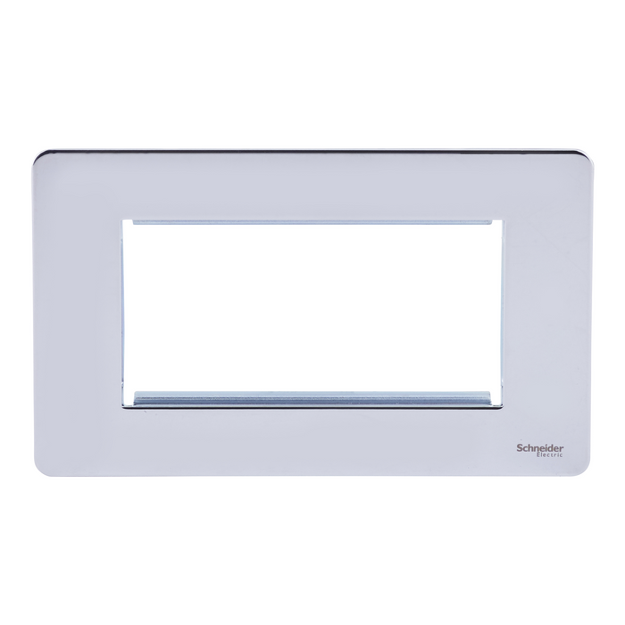 Schneider Ultimate Euro Module Plate, Polished Chrome GU8480PC