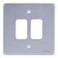 Schneider Ultimate Grid Plate 2 Module, Brushed Chrome GUGL02BC