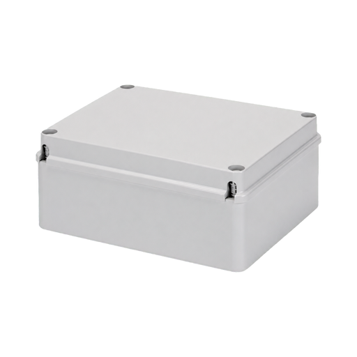 A light gray enclosure box with a screw-top lid, shown at a three-quarter angle on a plain white background.