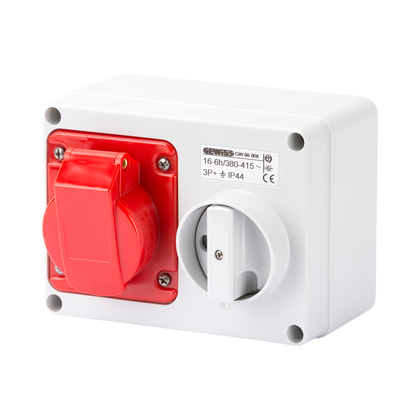 Gewiss Interlocked Switched Socket 16A 3P & E 415V GW66008