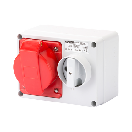 Gewiss Interlocked Switched Socket 32A 3P N & E 415V GW66020