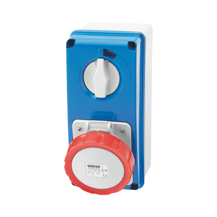 Gewiss Vertical Interlocked Socket 16A 3P & E 415V GW66208N