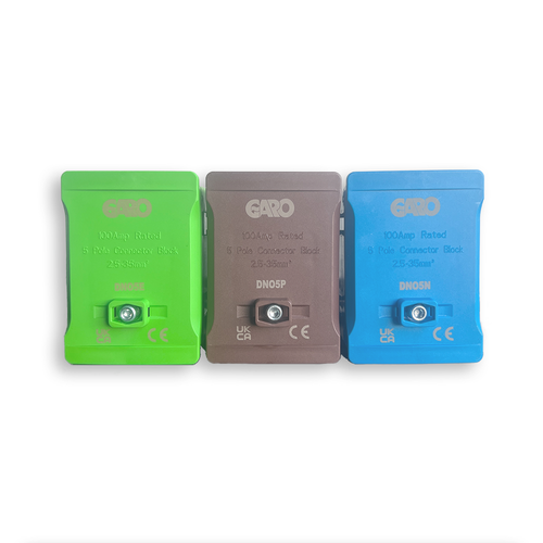 Garo 100A 3 Pack 5 Pole Connector Block Blue Brown & GY