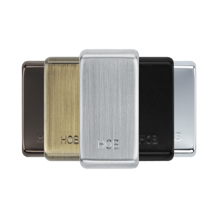 BG Grid Brushed Steel hob engraved rocker cap colour range with Brushed Steel at the front