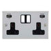 Hamilton Bright Chrome 2G 13A 2 Pole USB A Double Socket 77SS2USBBC-B