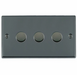 Hamilton Hartland Black Nickel 3G 400W 2 Way Resistive Leading Edge Push Rotary Dimmer Switch 783X40