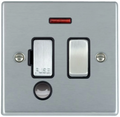 Hamilton Hartland Satin Chrome 1G 13A 2 Pole Flex Outlet Neon Switched Fused Connection Unit 76SPNCSC-B
