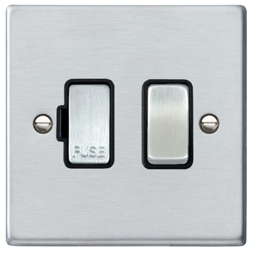 Hamilton Hartland Satin Chrome 1G 13A 2 Pole Switched Fused Connection Unit 76SPSC-B 