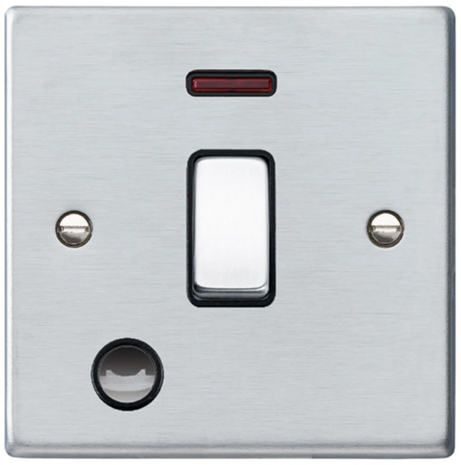 Hamilton Hartland Satin Chrome 1G 20AX Flex Outlet Neon Switch 76DPNCSC-B