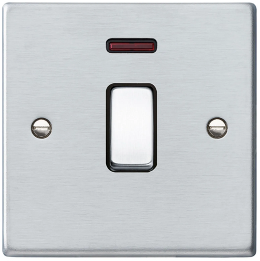 Hamilton Hartland Satin Chrome 1G 20AX Neon Switch 76DPNSC-B