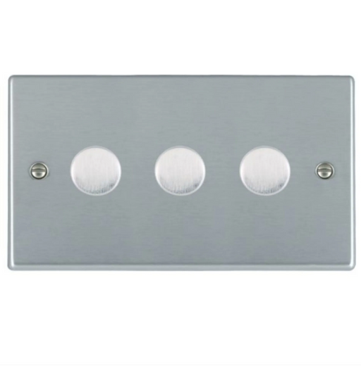 Hamilton Hartland Satin Chrome 3G 400W 2 Way Resistive Leading Edge Push Dimmer Switch 763X40