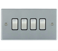 Hamilton Hartland Satin Chrome 4G Light Switch 76R24SC-B