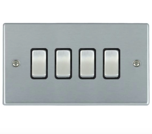 Hamilton Hartland Satin Chrome 4G Light Switch 76R24SC-B