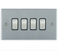 Hamilton Hartland Satin Chrome 4G Light Switch 76R24SC-B