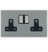 Hamilton Hartland Satin Steel 2G 13A 2 Pole Switched Double Socket 74SS2SS-B