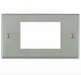 Hamilton Hartland Satin Steel 3G EuroFix Aperture Front Plate 74EURO3 available from RS Electrical Supplies
