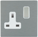 Hamilton Sheer CFX Satin Steel 1G 13A Double Pole Switched Socket 84CSS1SS-W