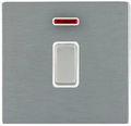 Hamilton Sheer CFX Satin Steel 1G 20AX Double Pole Neon Switch 84CDPNSS-W