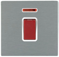 Hamilton Sheer CFX Satin Steel 1G 45A Double Pole Neon Cooker Switch 84C45NW