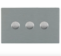 Hamilton Sheer CFX Satin Steel 3G 400W Leading Edge Push Dimmer Switch 84C3X40