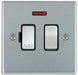 Hamilton Hartland Satin Chrome 1G 13A 2 Pole Neon Switched Fused Connection Unit 76SPNSC-B