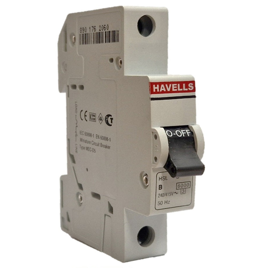 Havells Homesafe HSL163B 63 Amp Single Pole Type B 6kA 240V Miniature ...